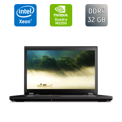 Мобільна робоча станція Lenovo ThinkPad P51 / 15.6" (1920x1080) IPS / Intel Xeon E3-1505M v6 (4 (8) ядра по 3.0 - 4.0 GHz) / 32 GB DDR4 / 512 GB SSD / nVidia Quadro M2200, 4 GB GDDR5, 128-bit / TouchID / WebCam / Windows 10