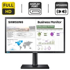 Монітор Samsung LS24E65UPLX/CI / 23.6" (1920x1080) PLS / VGA, HDMI, DisplayPort, Audio / Вбудовані колонки 2x 2W / VESA 100x100 / Кабелі в комплекті