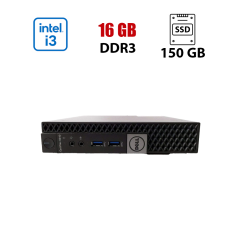 Неттоп Dell OptiPlex 3040 Mini USFF / Intel Core i3-6100 (2 (4) ядра по 3.7 GHz) / 16 GB DDR3 / 150 GB SSD / Intel HD Graphics 530