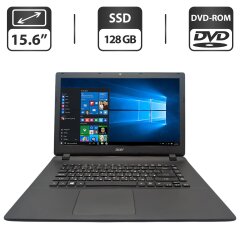 Ноутбук Acer Aspire ES1-521 / 15.6" (1366x768) TN / AMD E2-6110 (4 ядра по 1.5 GHz) / 8 GB DDR3 / 128 GB SSD / AMD Radeon R2 Graphics / WebCam / DVD-ROM