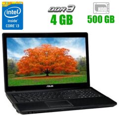 Ноутбук Asus K54C / 15.6" (1366x768) TN / Intel Core i3-2310M (2 (4) ядра по 2.1 GHz) / 4 GB DDR3 / 500 GB HDD / Intel HD Graphics 3000 / WebCam / АКБ не тримає