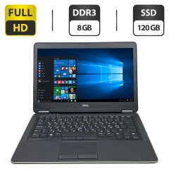 Ноутбук Б-класс Dell Latitude E7440 / 14" (1920x1080) IPS / Intel Core i5-4200U (2 (4) ядра по 1.6 - 2.6 GHz) / 8 GB DDR3 / 120 GB SSD / Intel HD Graphics 4400 / WebCam