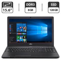Ноутбук Б-класс Fujitsu LifeBook А555 / 15.6" (1366x768) TN / Intel Core i3-5005U (2 (4) ядра по 2.0 GHz) / 8 GB DDR3 / 128 GB SSD / Intel HD Graphics 5500 / WebCam / Windows 10 Pro