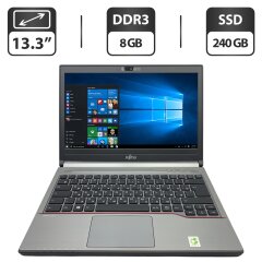 Ноутбук Б-класс Fujitsu LifeBook E734 / 13.3" (13668x768) TN / Intel Core i7-4610M (2 (4) ядра по 3.0 - 3.7 GHz) / 8 GB DDR3 / 240 GB SSD / Intel HD Graphics 4600 / WebCam