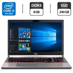 Ноутбук Б-клас Fujitsu LifeBook E754 / 15.6" (1366x768) TN / Intel Core i5-4300M (2 (4) ядра по 2.6 - 3.3 GHz) / 8 GB DDR3 / 240 GB SSD / Intel HD Graphics 4600 / VGA