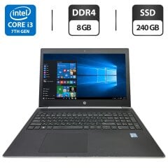 Ноутбук Б-класс HP ProBook 450 G5 / 15.6" (1920x1080) IPS / Intel Core i3-7100U (2 (4) ядра по 2.4 GHz) / 8 GB DDR4 / 240 GB SSD / Intel HD Graphics 620 / WebCam