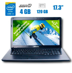 Ноутбук Б-класс Medion Akoya E7216 / 17.3" (1600x900) TN / Intel Core i3-380M (2 (4) ядра по 2.53 GHz) / 4 GB DDR3 / 120 GB SSD / Intel HD Graphics / NoWebCam / New АКБ