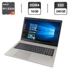 Ноутбук HP EliteBook 755 G5 / 15.6" (1920x1080) IPS / AMD Ryzen 3 Pro 2300U (4 ядра по 2.0 - 3.4 GHz) / 16 GB DDR4 / 240 GB SSD / AMD Radeon Vega 6 Graphics / WebCam