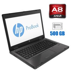 Ноутбук HP ProBook 6475b / 14" (1366x768) TN / AMD A8-4500M (4 ядра по 1.9 - 2.8 GHz) / 4 GB DDR3 / 500 GB HDD / AMD Radeon HD 7640G Graphics / WebCam 