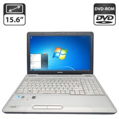 Ноутбук Toshiba Satellite L500 / 15.6" (1366x768) TN / Intel Pentium T4300 (2 ядра по 2.1 GHz) / 4 GB DDR2 / 320 GB HDD / Intel GMA HD Graphics / WebCam / DVD-ROM / АКБ не держит