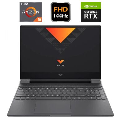 Новий ігровий ноутбук HP Victus 15-fb2724nw (B4MD6EA) / 15.6" (1920x1080) IPS / AMD Ryzen 5 8645HS (6 (12) ядер по 4.3 - 5.0 GHz) / 16 GB DDR5 / 512 GB SSD / nVidia GeForce RTX 3050, 6 GB GDDR6, 96-bit / WebCam