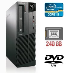 ПК Б-класс Lenovo ThinkCentre M81 SFF / Intel Core i5-2400 (4 ядра по 3.1 -3.4 GHz) / 4 GB DDR3 / 240 GB SSD / Intel HD Graphics 2000 / DVD-RW / DisplayPort