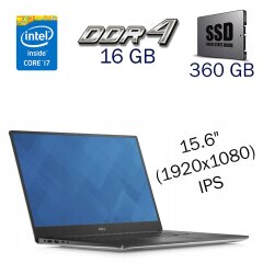 Робоча станція Dell Precision 5510 / 15.6" (1920x1080) IPS / Intel Core i7-6820HQ (4 (8) ядра по 2.7 - 3.6 GHz) / 16 GB DDR4 / 360 GB SSD / nVidia Quadro M1000M, 2 GB GDDR5, 128-bit / WebCam