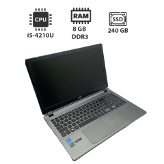 Ультрабук Acer Aspire V5 / 15.6'' (1366x768) TN / Intel Core i5-4210U (2 (4) ядра по 1.7 - 2.7 GHz) / 8 GB DDR3 / 240 GB SSD / Intel HD Graphics 4400 / WebCam