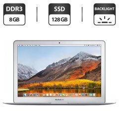 Ультрабук Apple Macbook Air 13 2017 / 13.3" (1440x900) TN / Intel Core i5-5350U (2 (4) ядра по 1.8 - 2.9 GHz) / 8 GB DDR3 / 128 GB SSD / Intel HD Graphics 6000 / WebCam / USB 3.0 / Silver 