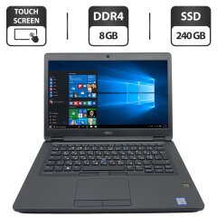 Ультрабук Б-класс Dell Latitude 5480 / 14" (1920x1080) IPS Touch / Intel Core i5-6440HQ (4 ядра по 2.6 - 3.5 GHz) / 8 GB DDR4 / 240 GB SSD / Intel HD Graphic 530 / WebCam