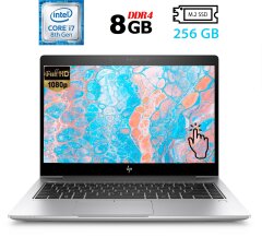 Ультрабук Б-клас HP EliteBook 840 G6 / 14" (1920x1080) IPS Touch / Intel Core i7-8665U (4 (8) ядра по 1.9 - 4.8 GHz) / 8 GB DDR4 / 256 GB SSD M.2 / Intel UHD Graphics 620 / WebCam / Fingerprint / HDMI