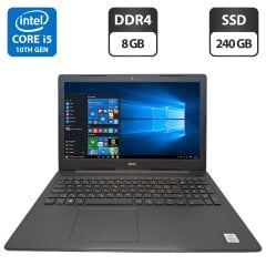 Ультрабук Dell Inspiron 3593 / 15.6" (1920x1080) IPS / Intel Core i5-1035G1 (4 (8) ядра по 1.0 - 3.6 GHz) / 8 GB DDR4 / 240 GB SSD / Intel UHD Graphics / WebCam