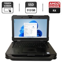 Защищенный ноутбук Dell Latitude 5424 Rugged / 14" (1920x1080) IPS Touch / Intel Core i7-8650U (4 (8) ядра по 1.9 - 4.2 GHz) / 16 GB DDR4 / 512 GB SSD / AMD Radeon RX 540, 4 GB GDDR5, 128-bit / WebCam / Стилус / Два АКБ
