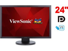 Монітор ViewSonic VG2438M / 24" (1920x1200) TN / 1x DP, 1x DVI, 1x VGA, 4x USB 3.0, 2x Audio / 2x 2W / VESA 100x100 / Pivot + Кабель живлення