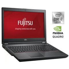 Мобильная рабочая станция Б-класс Fujitsu Celsius H7510 / 15.6" (1920x1080) IPS / Intel Core i7-10850H (6 (12) ядер по 2.7 - 5.1 GHz) / 32 GB DDR4 / 512 GB SSD / nVidia Quadro T2000, 4 GB GDDR5, 128-bit / WebCam / Win 11 Pro