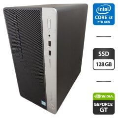 Компьютер HP ProDesk 400 G4 Tower / Intel Core i3-7100 (2 (4) ядра по 3.9 GHz) / 8 GB DDR4 / 128 GB SSD / nVidia GeForce GT 730, 2 GB GDDR5, 64-bit