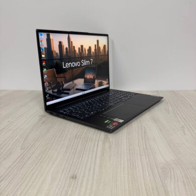 Ігровий ноутбук Б-клас Lenovo Slim 7 16ARH7 / 16" (2560x1600) IPS Touch / AMD Ryzen 7 6800HS (8 (16) ядер по 3.2 - 4.7 GHz) / 16 GB DDR5 / 512 GB SSD NVMe / nVidia GeForce RTX 3050, 4 GB GDDR6, 128-bit / WebCam
