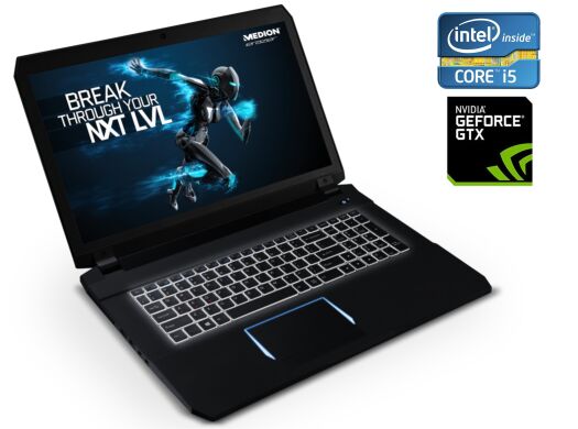 Игровой ноутбук Medion Erazer X7815-MD60751 / 17.3" (1920x1080) IPS / Intel Core i5-7300HQ (4 ядра по 2.5 - 3.5 GHz) / 16 GB DDR4 / 128 GB SSD + 1000 GB HDD / nVidia GeForce GTX 1060, 6 GB GDDR5, 192-bit / WebCam / Win 10 Игровой ноутбук Medion Erazer X7815-MD60751 / 17.3" (1920x1080) IPS / Intel Core i5-7300HQ (4 ядра по 2.5 - 3.5 GHz) / 16 GB DDR4 / 128 GB SSD + 1000 GB HDD / nVidia GeForce GTX 1060, 6 GB GDDR5, 192-bit / WebCam / Win 10