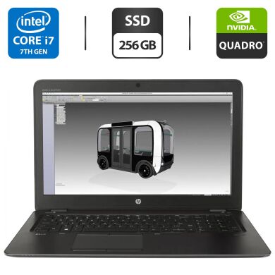 Мобільна робоча станція Б-клас HP ZBook 15 G4 / 15.6" (1920x1080) IPS / Intel Core i7-7700HQ (4 (8) ядра по 2.8 - 3.8 GHz) / 16 GB DDR4 / 256 GB SSD / nVidia Quadro M2200, 4 GB GDDR5, 128-bit / WebCam / HDMI