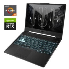 Игровой ноутбук Asus TUF Gaming A15 FA506NF / 15.6" (1920x1080) IPS / AMD Ryzen 5 7535HS (6 (12) ядер по 3.3 - 4.55 GHz) / 16 GB DDR5 / 512 GB SSD NVMe / nVidia GeForce RTX 2050, 4 GB GDDR6, 64-bit / WebCam