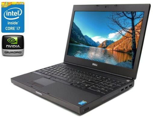 Мобільна робоча станція Dell Precision M4800 / 15.6" (3820x2160) IPS / Intel Core i7-4810MQ (4 (8) ядра по 2.8 - 3.8 GHz) / 16 GB DDR3 / 256 GB SSD / nVidia Quadro K1100M, 2 GB GDDR5, 128-bit / WebCam / DVD-ROM