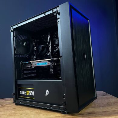 Ігровий ПК 1stPlayer B5-M-BK-3F Black Tower / Intel Core i5-7400 (4 ядра по 3.0 - 3.5 GHz) / 16 GB DDR4 / 128 GB SSD + 500 GB HDD / nVidia GeForce GTX 970, 4 GB GDDR5, 256-bit / 550W