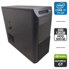 Компьютер NoName Tower / Intel Core i7-3770 (4 (8) ядра по 3.4 - 3.9 GHz) / 16 GB DDR3 / 128 GB SSD + 500 GB HDD / nVidia GeForce GT 730, 2 GB GDDR3, 128-bit / DVD-ROM