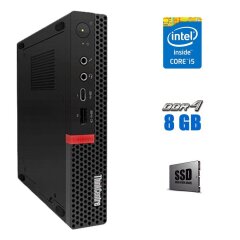 Неттоп Lenovo Thinkcentre M720q USFF / Intel Core i5-8500T (6 ядер по 2.1 - 3.5 GHz) / 8 GB DDR4 / 120 GB SSD / Intel UHD Graphics 630 / Wi-Fi / Win 11
