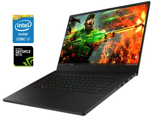 Ігровий ноутбук Б-клас Razer Blade 15 RZ09-02386 / 15.6" (1920x1080) IPS / Intel Core i7-9850H (6 (12) ядер по 2.6 - 4.6 GHz) / 16 GB DDR4 / 512 GB SSD NVMe / nVidia GeForce GTX 1070 Max-Q, 8 GB GDDR5, 256-bit
