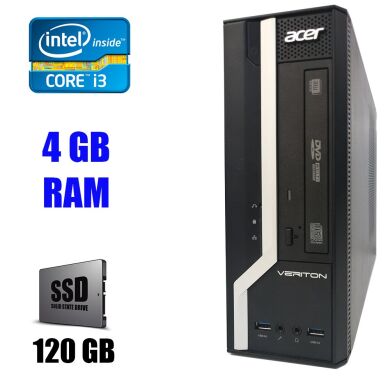 Компьютер Acer Veriton X2632G SFF / Intel Сore i3-4130 (2(4) ядра по 3.40 GHz) / 4 GB DDR3 / New 120 GB SSD / VGA, DVI, USB 3.0, ComPort