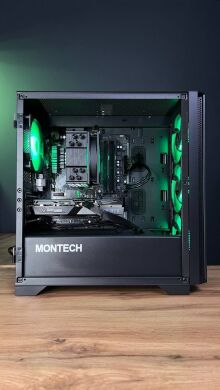 Збірка під замовлення: ігровий ПК Montech Air 100 ARGB Tower / AMD Ryzen 5 5500 (6 (12) ядер по 3.6 - 4.2 GHz) / 16 GB DDR4 / 1000 GB SSD M.2 / nVidia GeForce RTX 3060 Ti, 8 GB GDDR6, 256-bit / 650W
