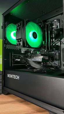 Збірка під замовлення: ігровий ПК Montech Air 100 ARGB Tower / AMD Ryzen 5 5500 (6 (12) ядер по 3.6 - 4.2 GHz) / 16 GB DDR4 / 1000 GB SSD M.2 / nVidia GeForce RTX 3060 Ti, 8 GB GDDR6, 256-bit / 650W