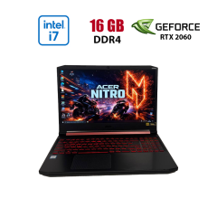 Ігровий ноутбук Б-клас Acer Nitro 5 AN515-54 / 15.6" (1920x1080) IPS / Intel Core i7-9750H (6 (12) ядра по 2.6&nbsp;- 4.5&nbsp;GHz) / 16 GB DDR4 / 512 GB SSD / nVidia GeForce RTX 2060, 6 GB GDDR6, 192-bit / WebCam