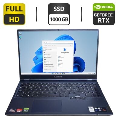 Ігровий ноутбук Lenovo Legion 5 / 16" (2560x1600) IPS / AMD Ryzen 7 5800H (8 (16) ядер по 3.2 - 4.4 GHz) / 16 GB DDR4 / 1000 GB SSD / nVidia GeForce RTX 3070, 8 GB GDDR6, 256-bit / WebCam