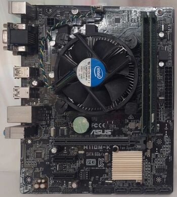 Комплект: материнская плата Asus H110M-K / Intel Core i5-7400 (4 ядра по 3.0 - 3.5 GHz) / 16 GB DDR4 / Intel HD Graphics 630 / Socket LGA1151 / Кулер