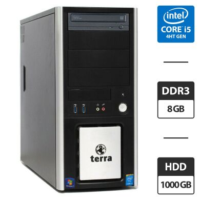 Компьютер Terra Tower / Intel Core i5-4570 (4 ядра по 3.2 - 3.6 GHz) / 8 GB DDR3 / 1000 GB HDD / Intel HD Graphics 4600 / DVD-ROM / 430W