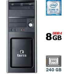 Комп'ютер Terra Tower / Intel Core i5-9500 (6 ядер по 3.0 - 4.4 GHz) / 8 GB DDR4 / 240 GB SSD / Intel UHD Graphics 630 / 400W / DVD-RW / DisplayPort / HDMI