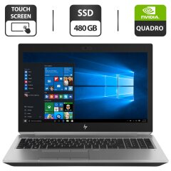 Мобільна робоча станція Б-клас HP ZBook 15 G5 / 15.6" (1920x1080) IPS Touch / Intel Core i7-8750H (6 (12) ядер по 2.2 - 4.1 GHz) / 16 GB DDR4 / 480 GB SSD / nVidia Quadro P1000, 4 GB GDDR5, 128-bit / WebCam