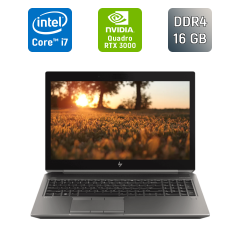 Мобильная рабочая станция Б-класс HP zBook 15 G6 / 15.6" (1920x1080) IPS / Intel Core i7-9850H (6 (12) ядер по 2.6 - 4.6 GHz) / 16 GB DDR4 / 512 GB SSD / nVidia Quadro RTX 3000, 6 GB GDDR6, 192-bit / WebCam / Fingerprint