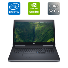Мобільна робоча станція Dell Precision 7720 / 17.3" (1920x1080) IPS / Intel Core i7-7820HQ (4 (8) ядра по 2.9 - 3.9 GHz) / 32 GB DDR4 / 1000 GB SSD / nVidia Quadro P4000, 8 GB GDDR5, 256-bit / USB Type-C / Windows 10