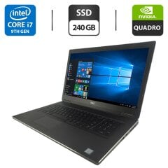 Мобильная рабочая станция Dell Precision 7740 / 17.3" (1920x1080) IPS / Intel Core i7-9850H (6 (12) ядер по 2.6 - 4.6 GHz) / 16 GB DDR4 / 240 GB SSD / nVidia Quadro RTX 3000, 6 GB GDDR6, 192-bit