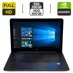 Мобильная рабочая станция HP ZBook 15 G3 / 15.6" (1920x1080) IPS / Intel Core i7-6820HQ (4 (8) ядра по 2.7 - 3.6 GHz) / 16 GB DDR4 / 256 GB SSD M.2 + 500 GB HDD / nVidia Quadro M1200, 4 GB GDDR5, 128-bit / WebCam