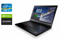 Мобільна робоча станція Lenovo ThinkPad P71 / 17.3" (1920x1080) IPS / Intel Core i7-7700HQ (4 (8) ядра по 2.8 - 3.8 GHz) / 32 GB DDR4 / 512 GB SSD / nVidia Quadro P3000, 6 GB GDDR5, 192-bit / WebCam / TouchID / Windows 10