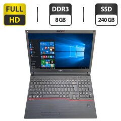 Ноутбук Б-класс Fujitsu LifeBook E554 / 15.6" (1920x1080) IPS / Intel Core i5-4210M (2 (4) ядра по 2.6 - 3.2 GHz) / 8 GB DDR3 / 240 GB SSD / Intel HD Graphics 4600 / WebCam